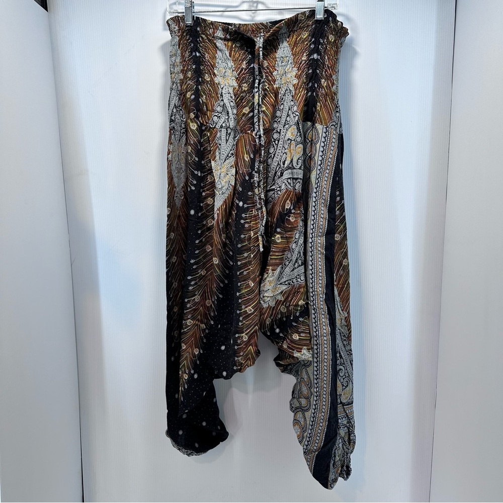 Harem Pants Women's Drop Crotch‎ Loose Cotton Harem Trousers Boho Multicolour